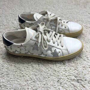 SAINT LAURENT Court Classic STARS Leather Sneakers‎